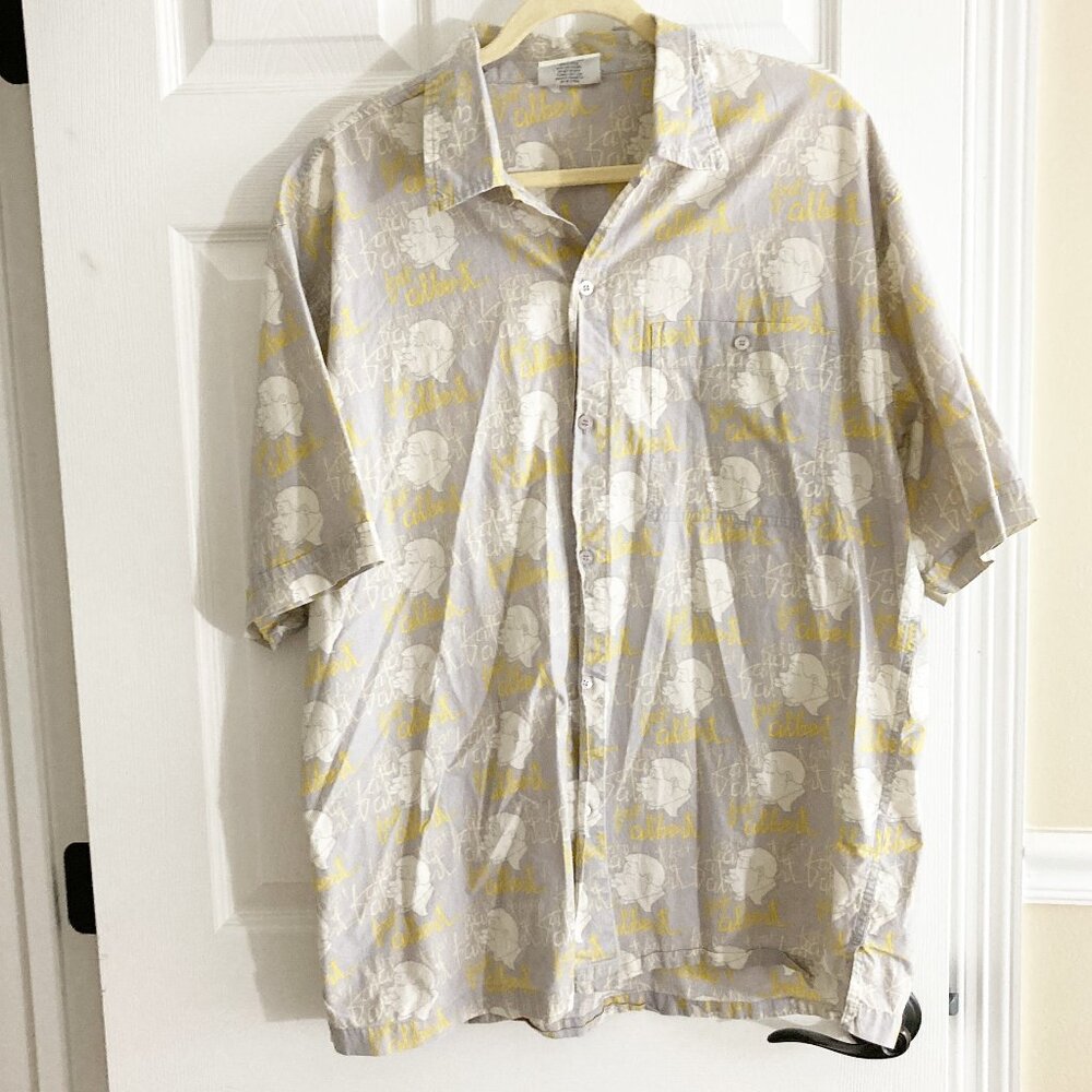 Platinum FUBU Fat Albert 100% Cotton Button Front Short Sleeve Shirt Size L